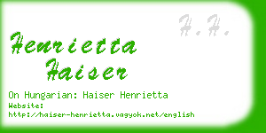 henrietta haiser business card